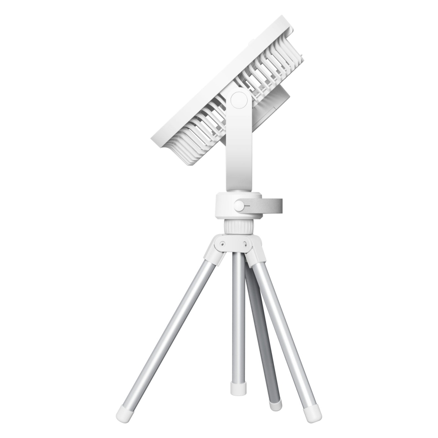 Laetav lauaventilaator LED-valgustusega, 8 W / 3,7 V, 2400 mAh, valge