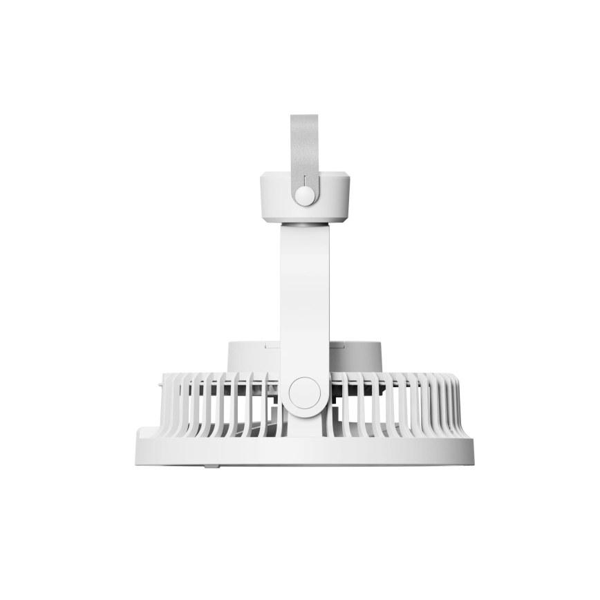 Laetav lauaventilaator LED-valgustusega, 8 W / 3,7 V, 2400 mAh, valge