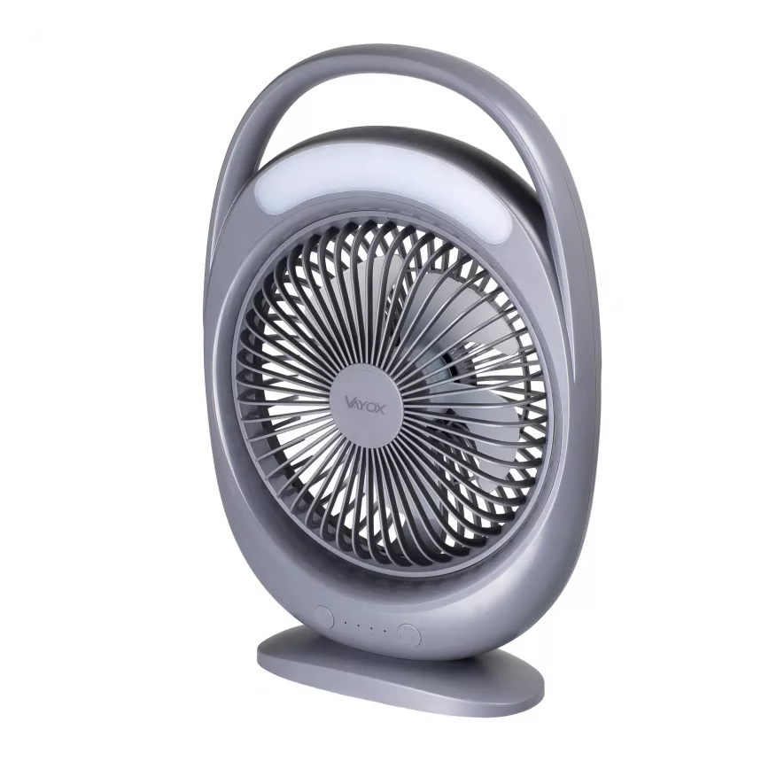 Laetav lauaventilaator LED-valgustusega LED/2,8W/5V USB 2400 mAh hall