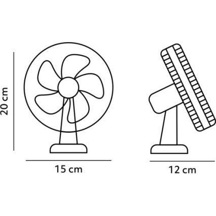 Laetav laud ventilaator klambriga VIENTO 6W/5V 2000 mAh must