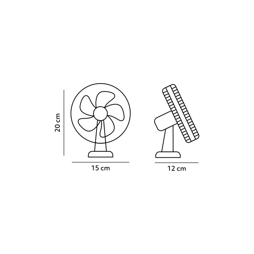 Laetav laud ventilaator klambriga VIENTO 6W/5V 2000 mAh must