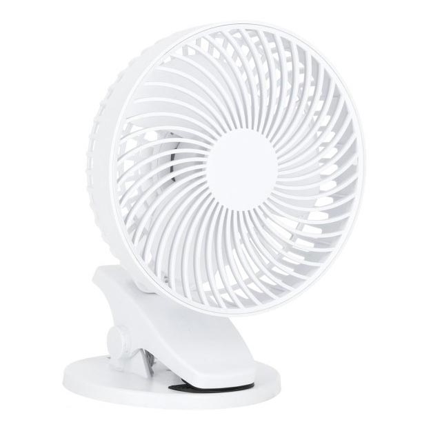 Laetav laud ventilaator klambriga VIENTO 6W/5V 2000 mAh valge