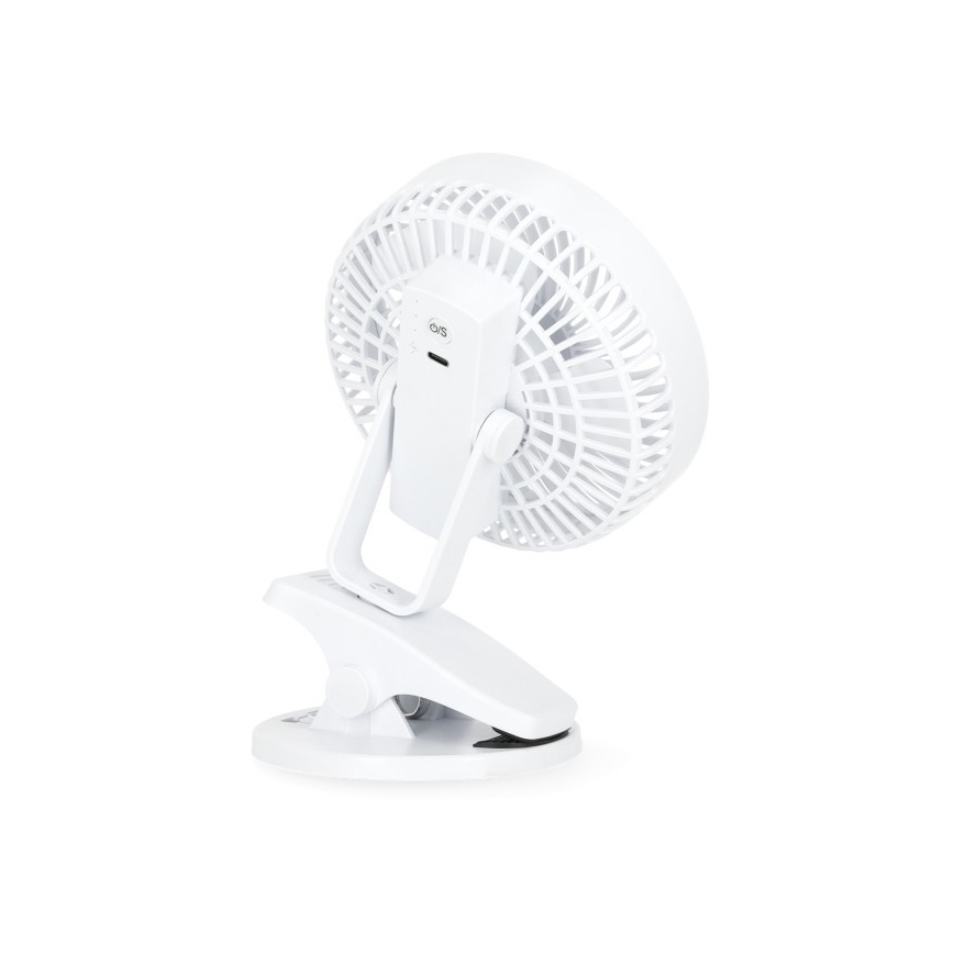 Laetav laud ventilaator klambriga VIENTO 6W/5V 2000 mAh valge