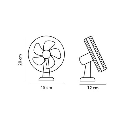 Laetav laud ventilaator klambriga VIENTO 6W/5V 2000 mAh valge