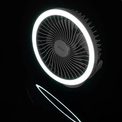 LED Laetav laualaudventilaator LED-valgustusega LED/3W/5V USB 2400 mAh hall