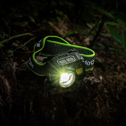 Hämardatav laetav LED-pealamp anduriga ja punase valgusega LED/6W/5V/3xAAA IP66 500 lm 1200 mAh