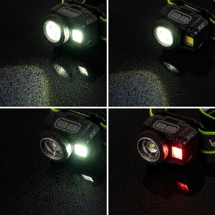 Hämardatav laetav LED-pealamp anduriga ja punase valgusega LED/6W/5V/3xAAA IP66 500 lm 1200 mAh