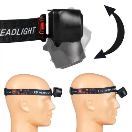 LED Reguleeritav laetav pealamp 2xLED/5V IP44 210 lm 2000 mAh
