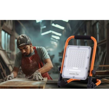 Hämardatav laetav LED-reflektor statiiviga LED/50W/3,2V 4500K 5000 mAh IP65 oranž