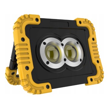 Laetav LED-reflektor powerbanki funktsiooniga LED/20W/5V 4400 mAh IP44 must/kollane