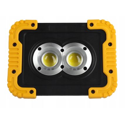 Laetav LED-reflektor powerbanki funktsiooniga LED/20W/5V 4400 mAh IP44 must/kollane