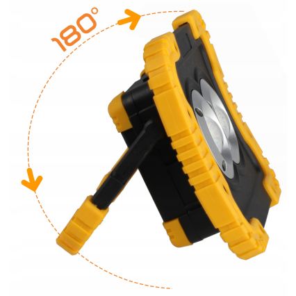 Laetav LED-reflektor powerbanki funktsiooniga LED/20W/5V 4400 mAh IP44 must/kollane