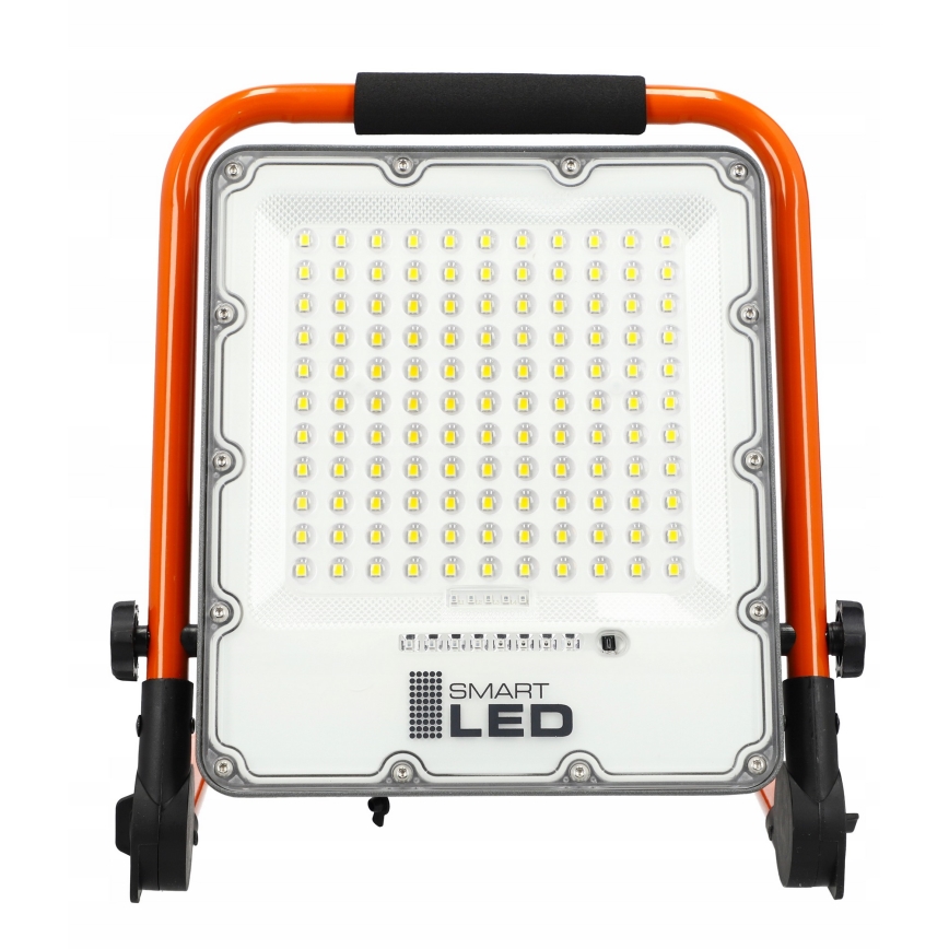 Laetav LED-reflektor statiiviga LED/100W/3,2V 5000K 5000 mAh IP65 oranž