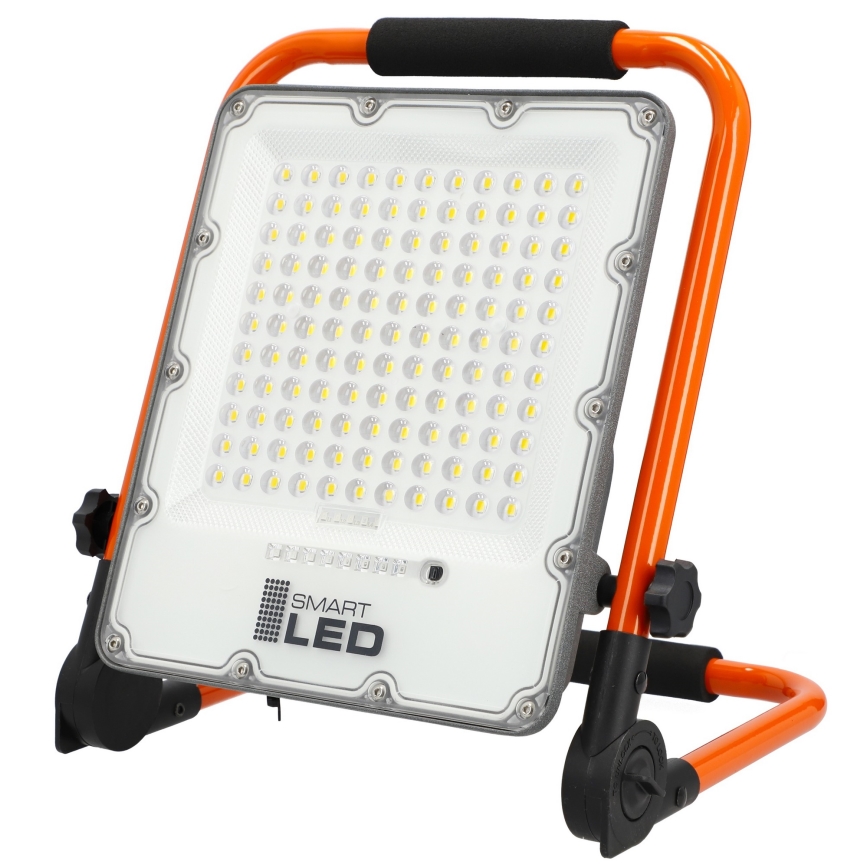 Laetav LED-reflektor statiiviga LED/100W/3,2V 5000K 5000 mAh IP65 oranž