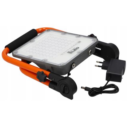 Laetav LED-reflektor statiiviga LED/100W/3,2V 5000K 5000 mAh IP65 oranž