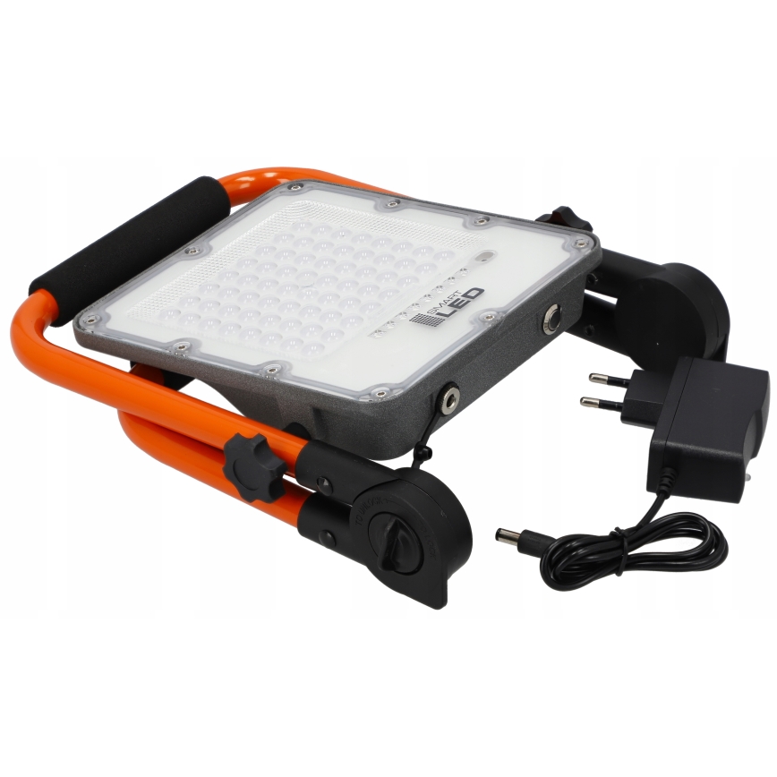 Laetav LED-reflektor statiiviga LED/100W/3,2V 5000K 5000 mAh IP65 oranž