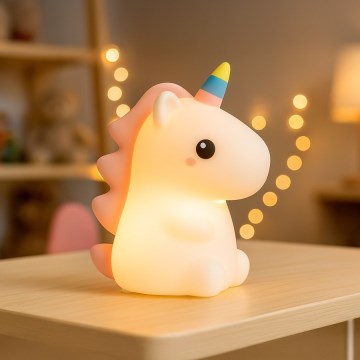 Laetav puutetundlik ja hämardatav LED RGBW laste öölamp UNICORN LED/1W/5V 1200 mAh