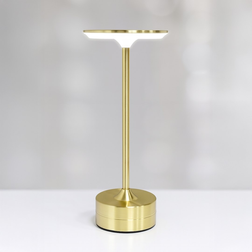 Laetav puutetundlik lauavalgusti TAVOLO LED/2,5W/5V 2400 mAh 3000-6000K kuldne