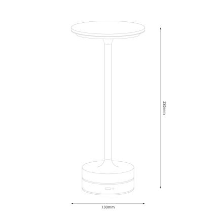 Laetav puutetundlik lauavalgusti TAVOLO LED/2,5W/5V 2400 mAh 3000-6000K kuldne