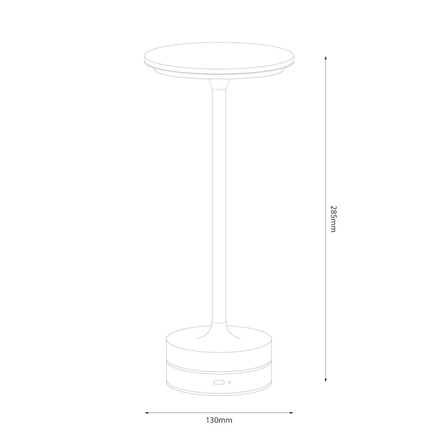 Laetav puutetundlik lauavalgusti TAVOLO LED/2,5W/5V 2400 mAh 3000-6000K kuldne
