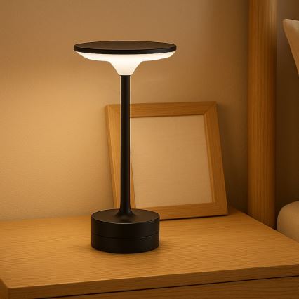 Laetav puutetundlik LED-laualamp TAVOLO LED/2,5W/5V 2400 mAh 3000-6000K must