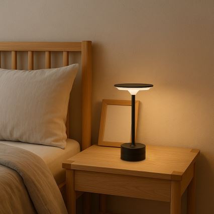 Laetav puutetundlik LED-laualamp TAVOLO LED/2,5W/5V 2400 mAh 3000-6000K must