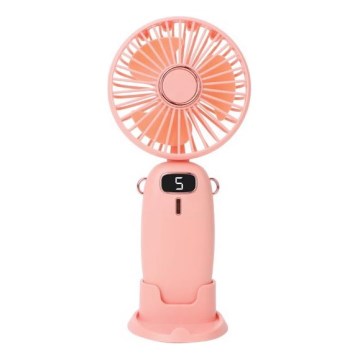 Laetav taskuventilaator 3W/5V 1200 mAh roosa