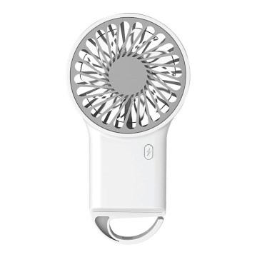 Laetav taskuventilaator 3W/5V 300 mAh valge