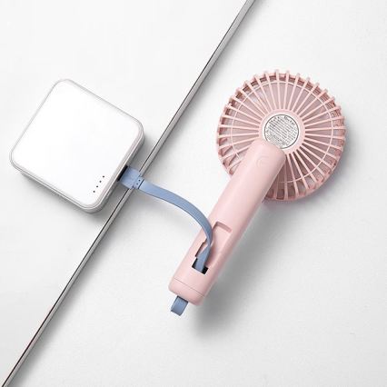 Laetav taskuventilaator 5W/5V 1200 mAh, roosa