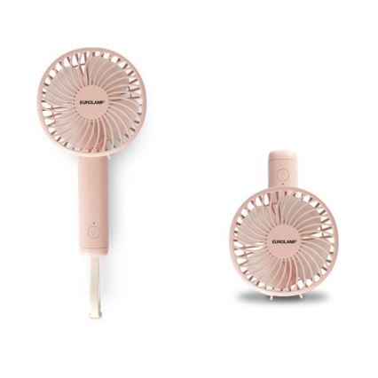 Laetav taskuventilaator 5W/5V 1200 mAh, roosa