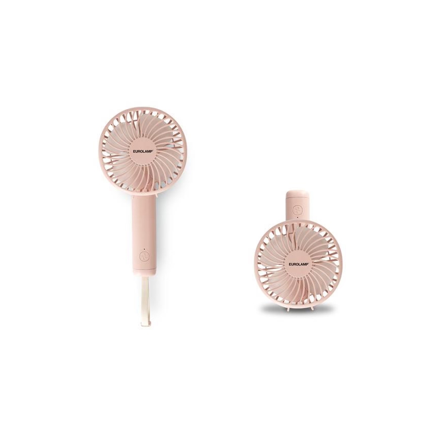 Laetav taskuventilaator 5W/5V 1200 mAh, roosa