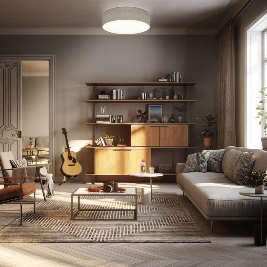 Laevalgusti 2xE27/40W/230V Ø 38 cm beež