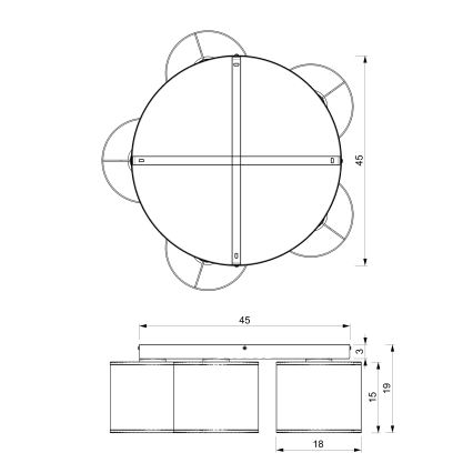 Laevalgusti ARDEN 5xE27/15W/230V läbimõõt 58 cm beež