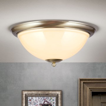 Laevalgusti AUSTRIAN OLD LAMP 3xE27/60W/230V d. 50 cm pronks/beež