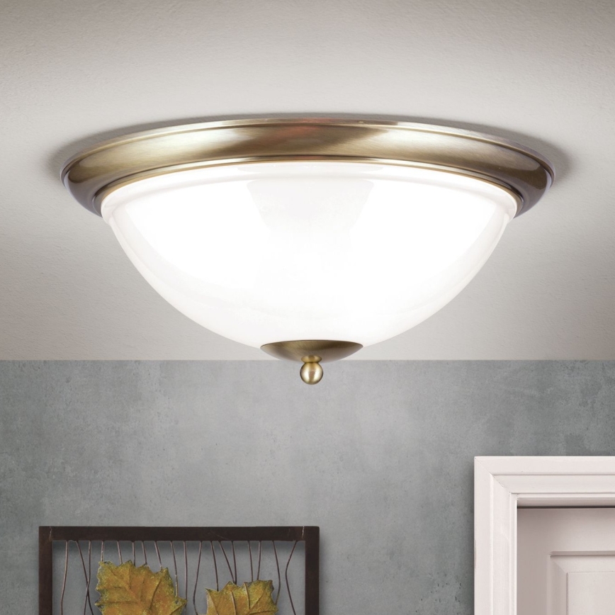 Laevalgusti AUSTRIAN OLD LAMP 3xE27/60W/230V d. 50 cm pronks/valge