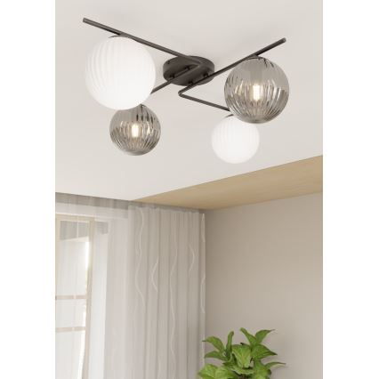 Laevalgusti AZURA 4xE14/10W/230V must/hall/valge