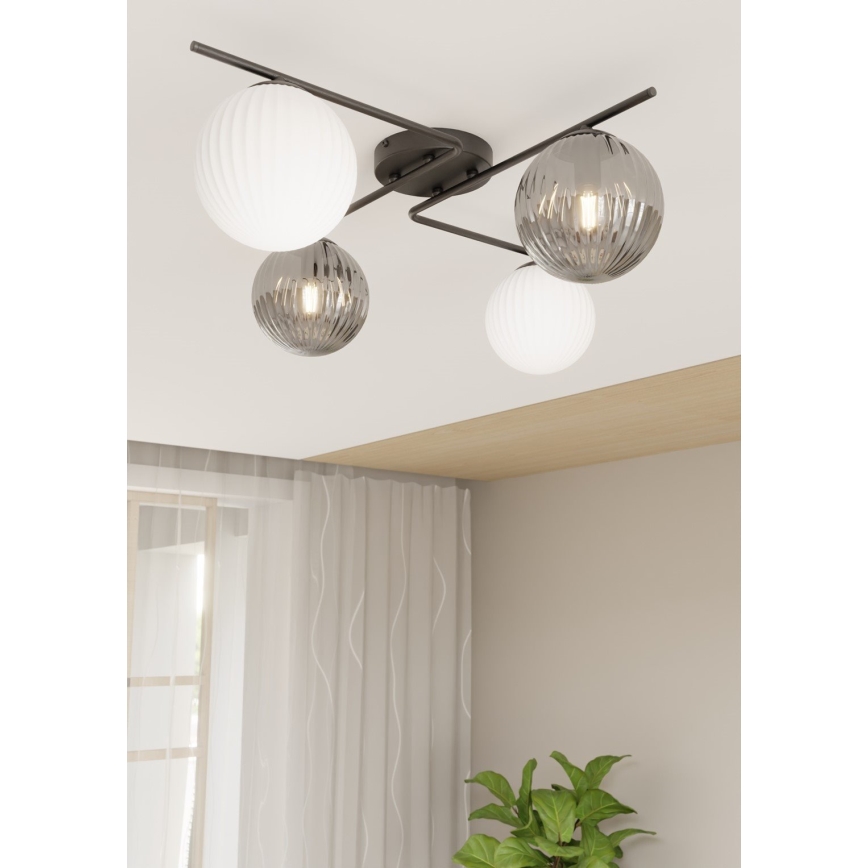 Laevalgusti AZURA 4xE14/10W/230V must/hall/valge