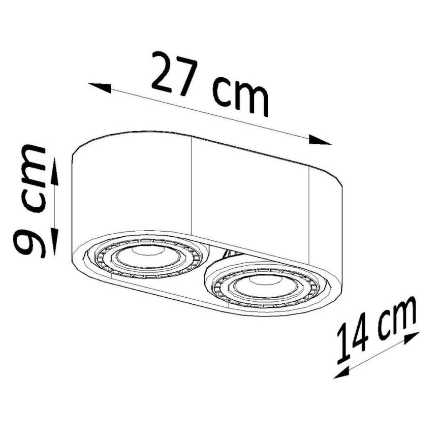 Laevalgusti BASIC AR111 2xGU10/40W/230V betoon