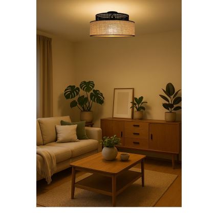 Laevalgusti BOHO 1xE27/60W/230V must/rotang