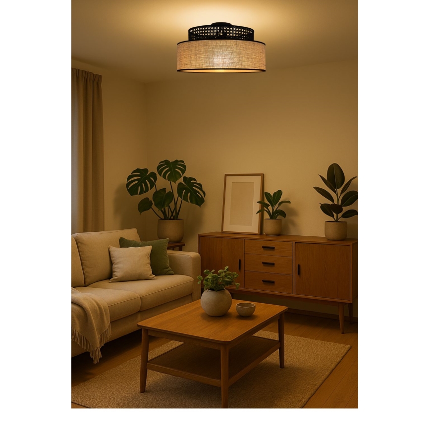 Laevalgusti BOHO 1xE27/60W/230V must/rotang