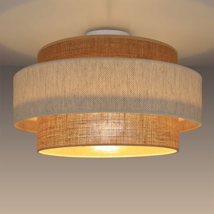 Laevalgusti BOHO 1xE27/60W/230V, Ø 40 cm, kreem/juut