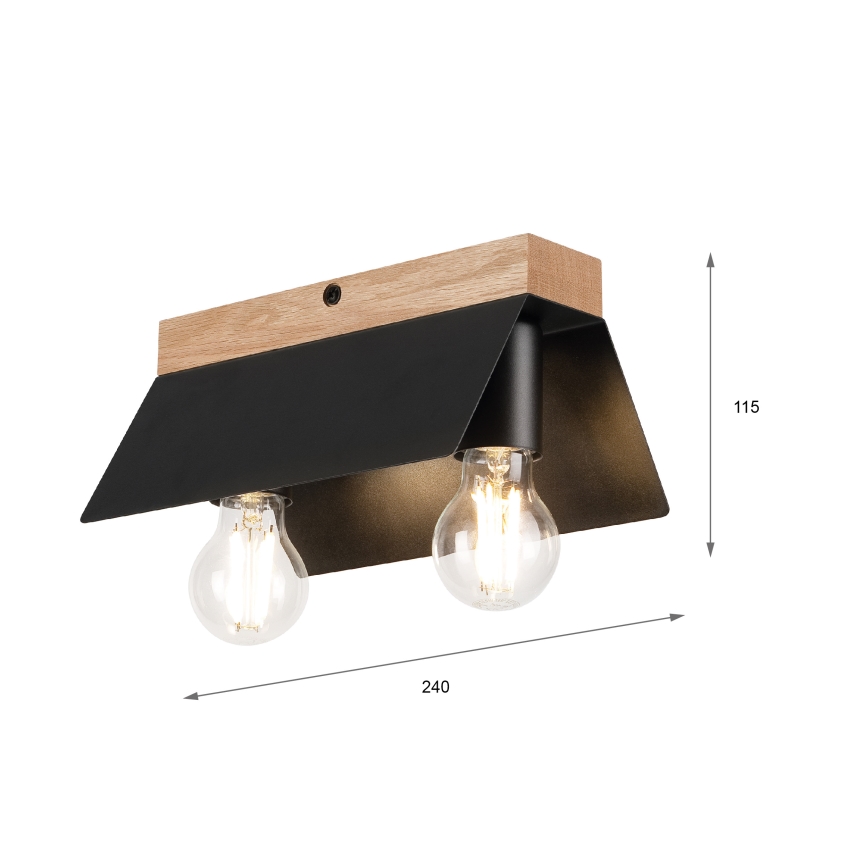 Laevalgusti ESME 2xE27/15W/230V must/tamm