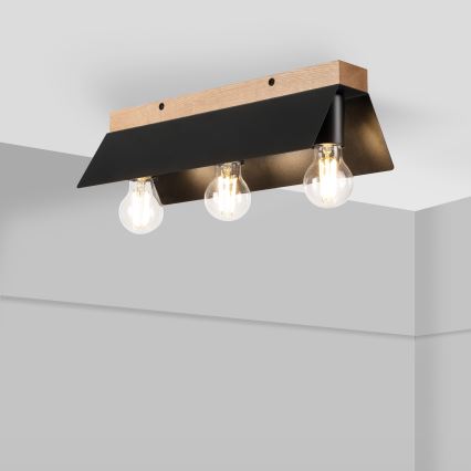 Laevalgusti ESME 3xE27/15W/230V must/tamm