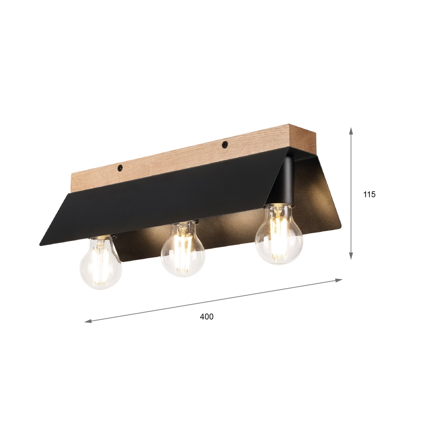 Laevalgusti ESME 3xE27/15W/230V must/tamm