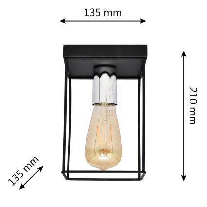 Laevalgusti FINN 1xE27/15W/230V must/läikiv kroom
