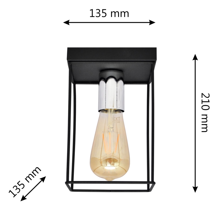 Laevalgusti FINN 1xE27/15W/230V must/läikiv kroom