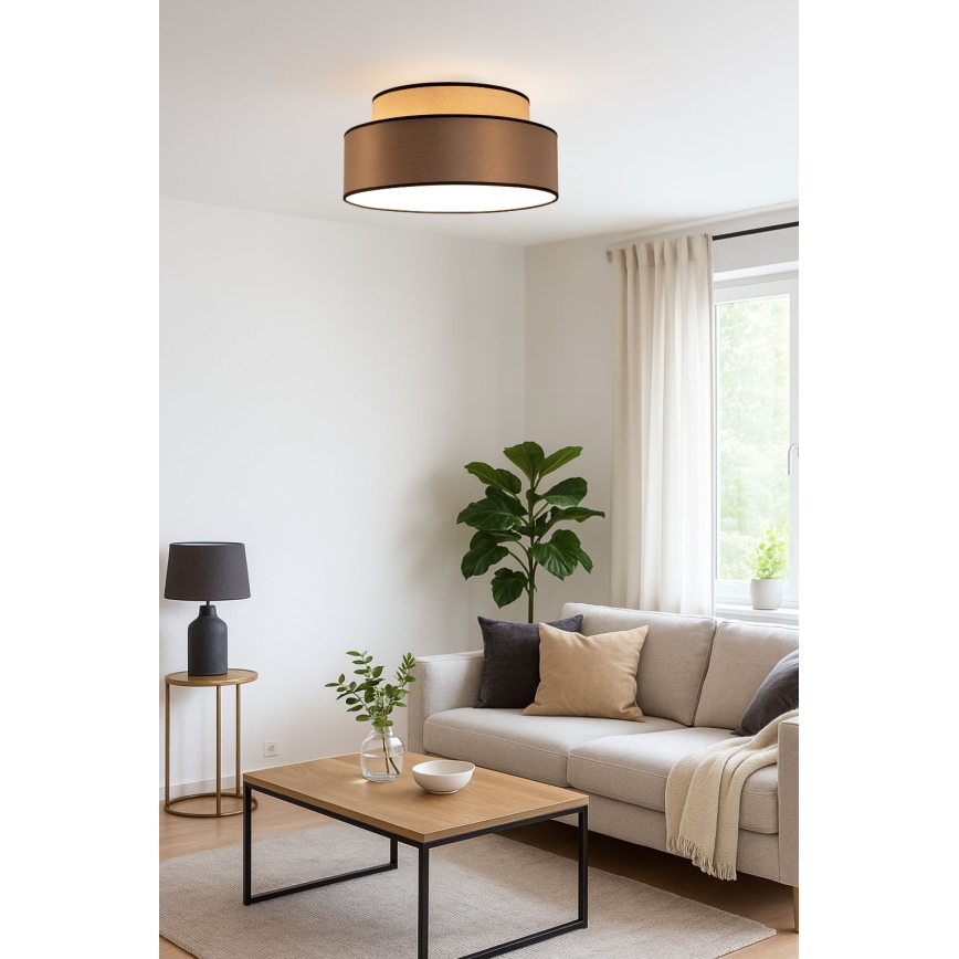 Laevalgusti GRACE 1xE27/60W/230V beež/pruun
