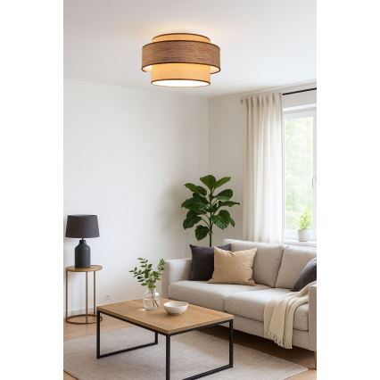Laevalgusti GRACE 1xE27/60W/230V d. 40 cm beež/pruun