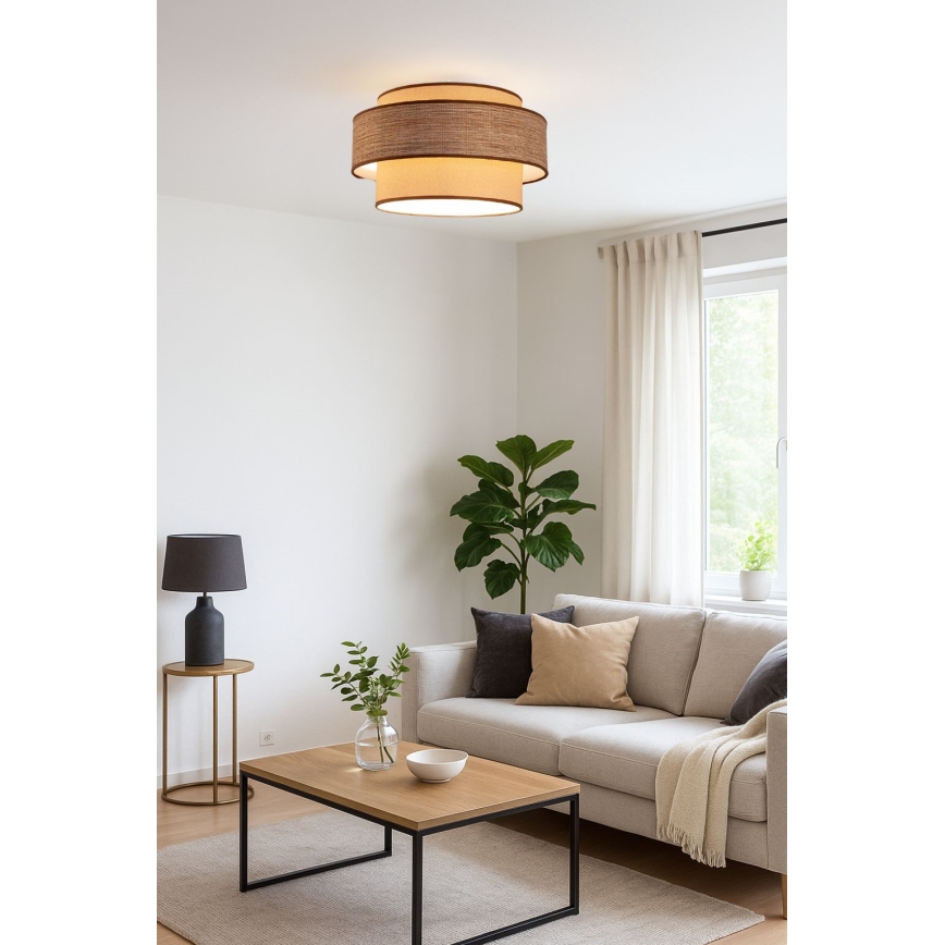 Laevalgusti GRACE 1xE27/60W/230V d. 40 cm beež/pruun