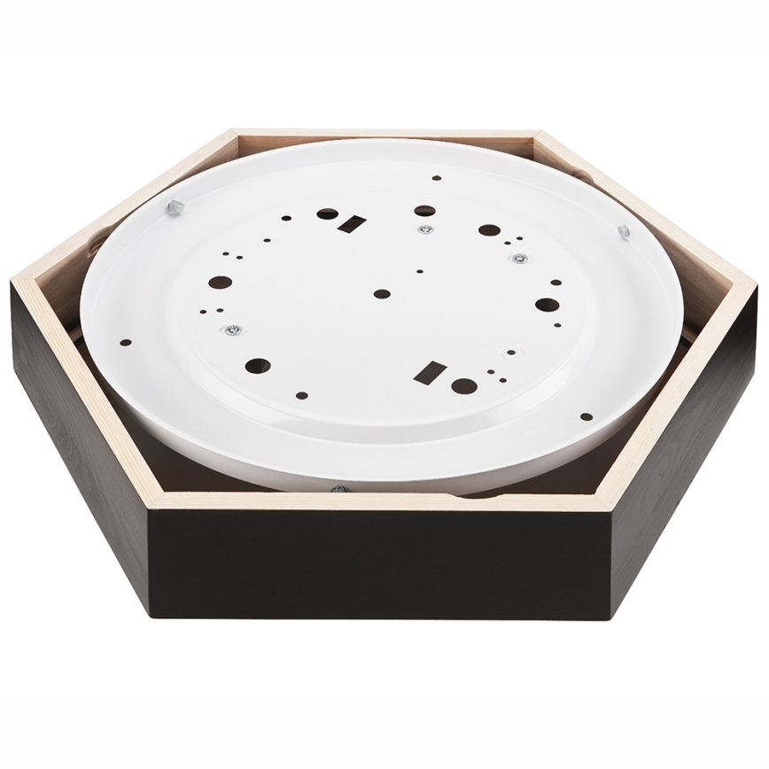 Laevalgusti HEX 2xE27/60W/230V d. 43 cm mänd Must vengepuu